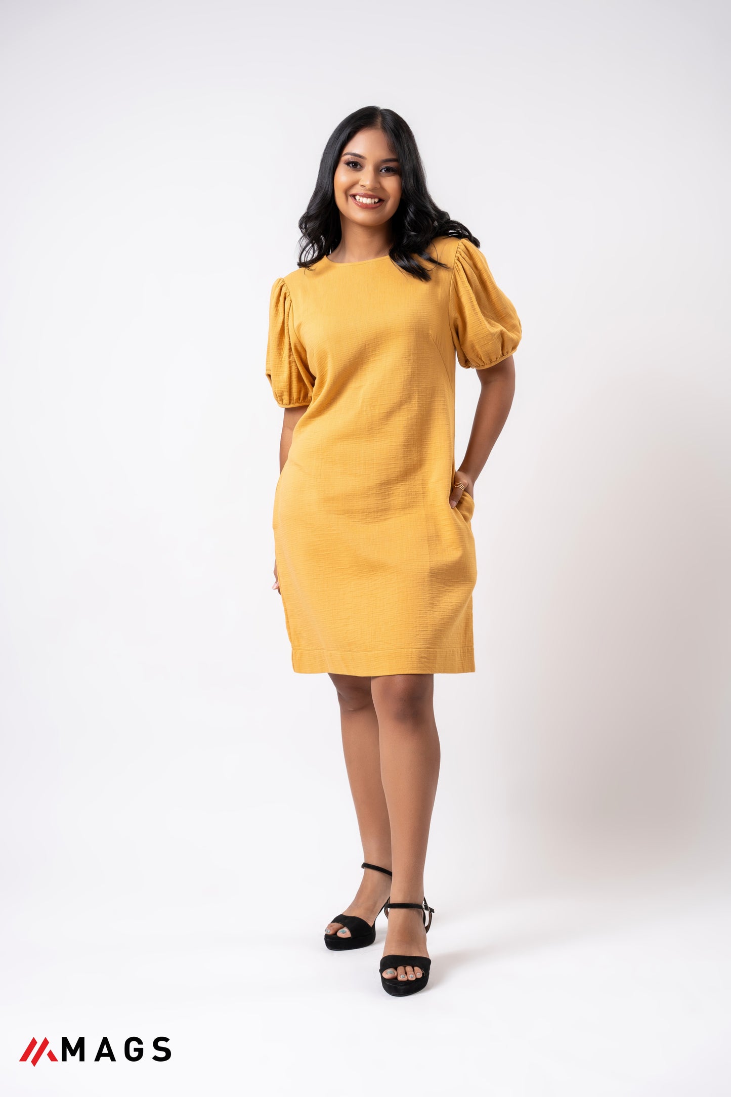 Buttercup Breeze Puff Sleeve Dress