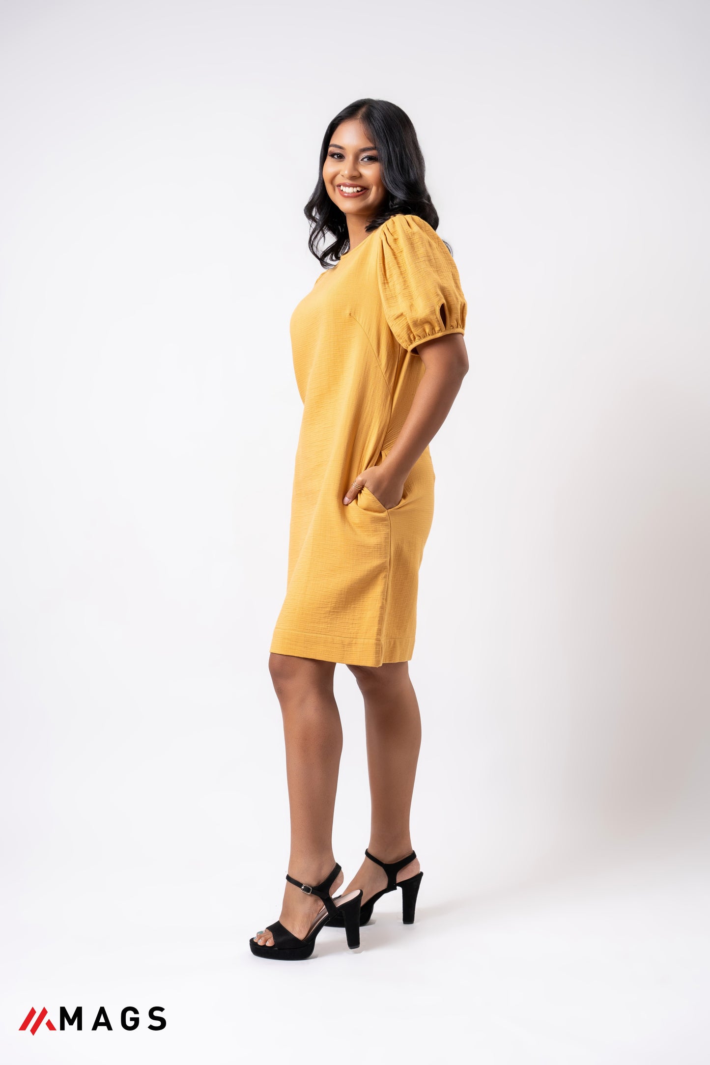 Buttercup Breeze Puff Sleeve Dress