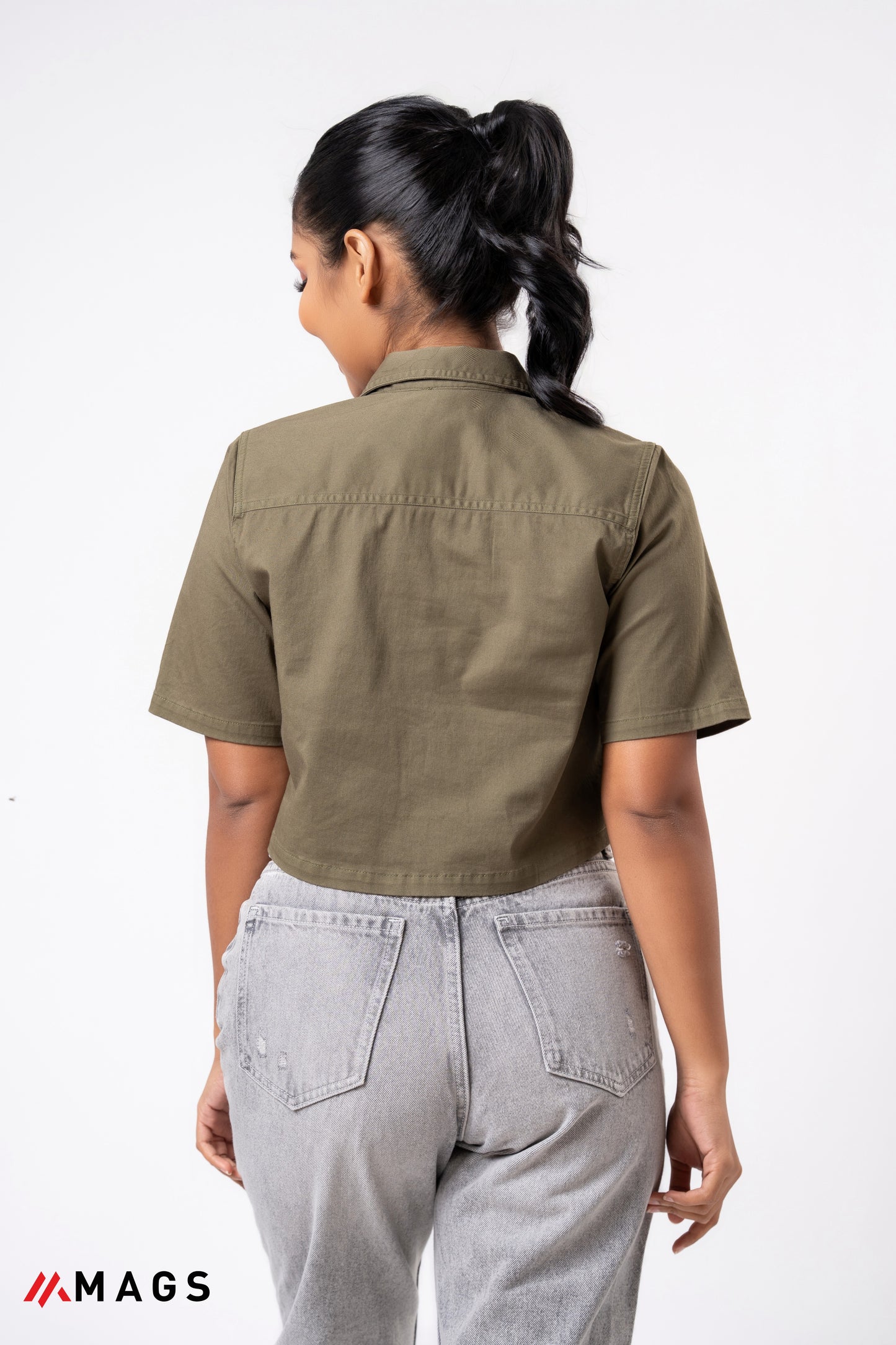 Tacora pocket Detail Crop Shirt