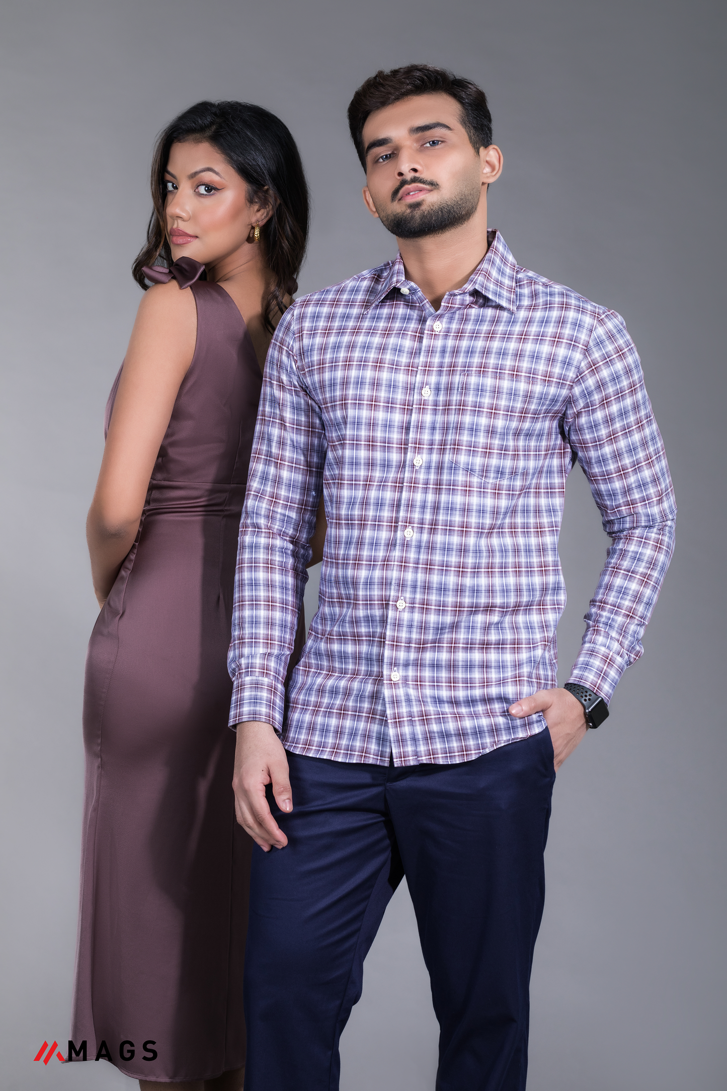 Satin Soiree Dress - Brown