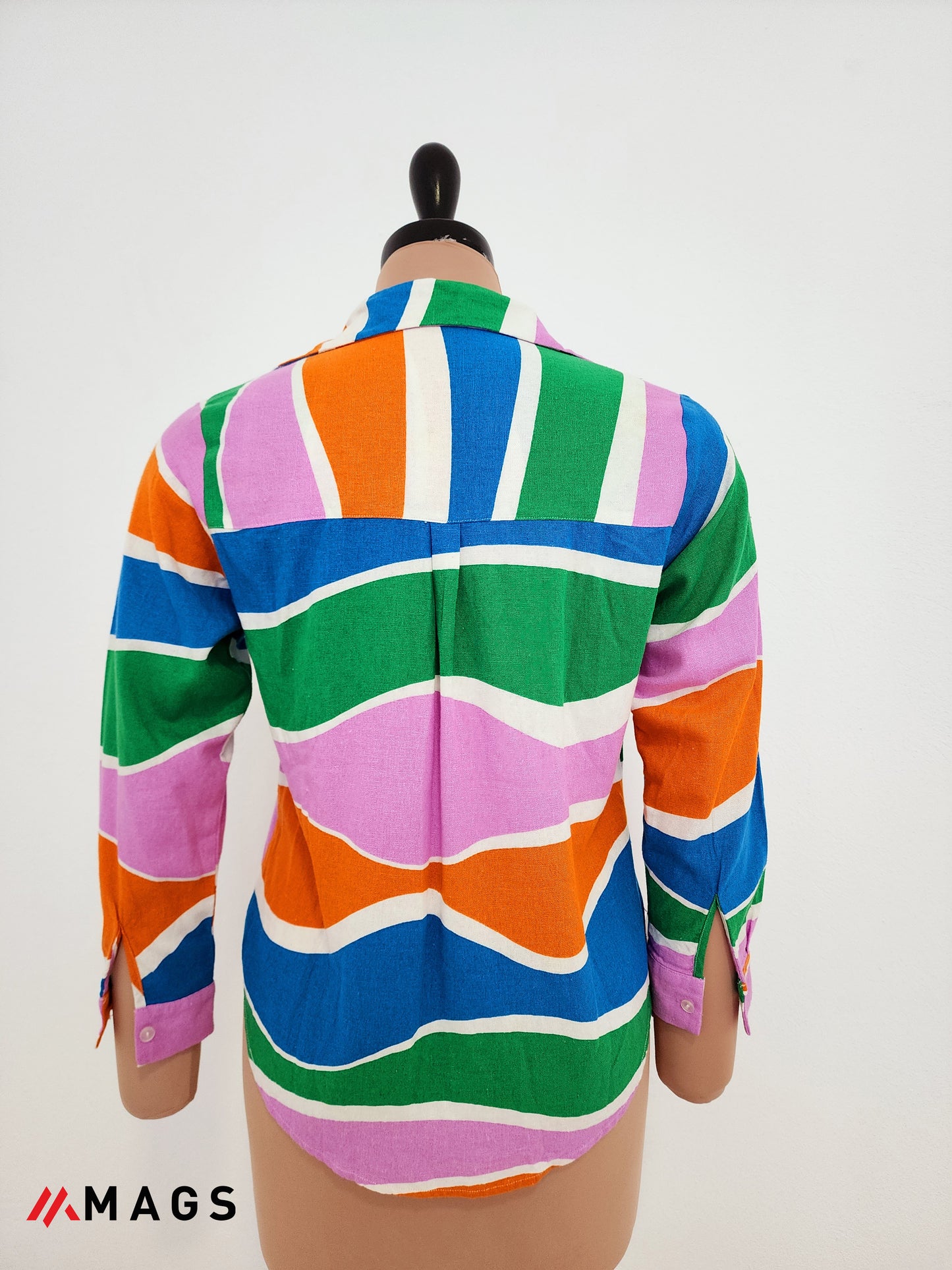 Painted Petals Linen Blouse
