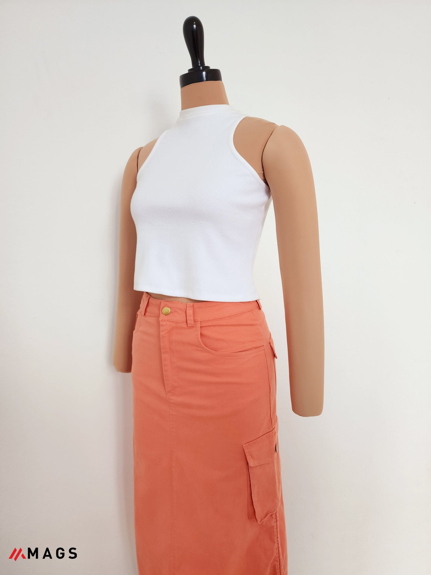 Peach Cargo Casual Skirt