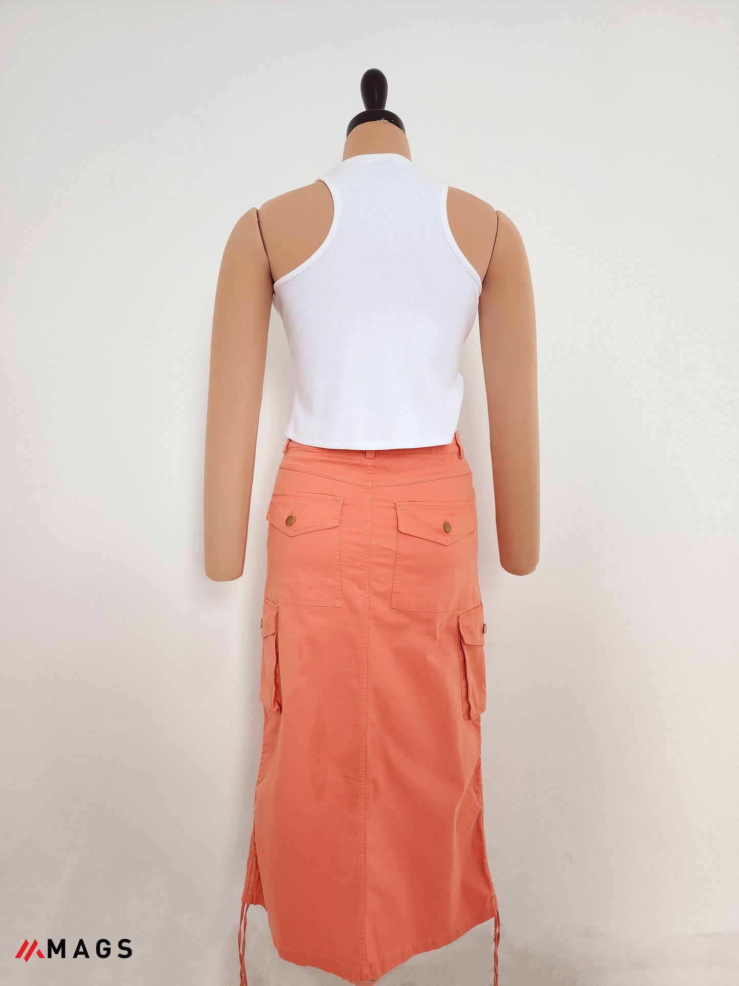 Peach Cargo Casual Skirt