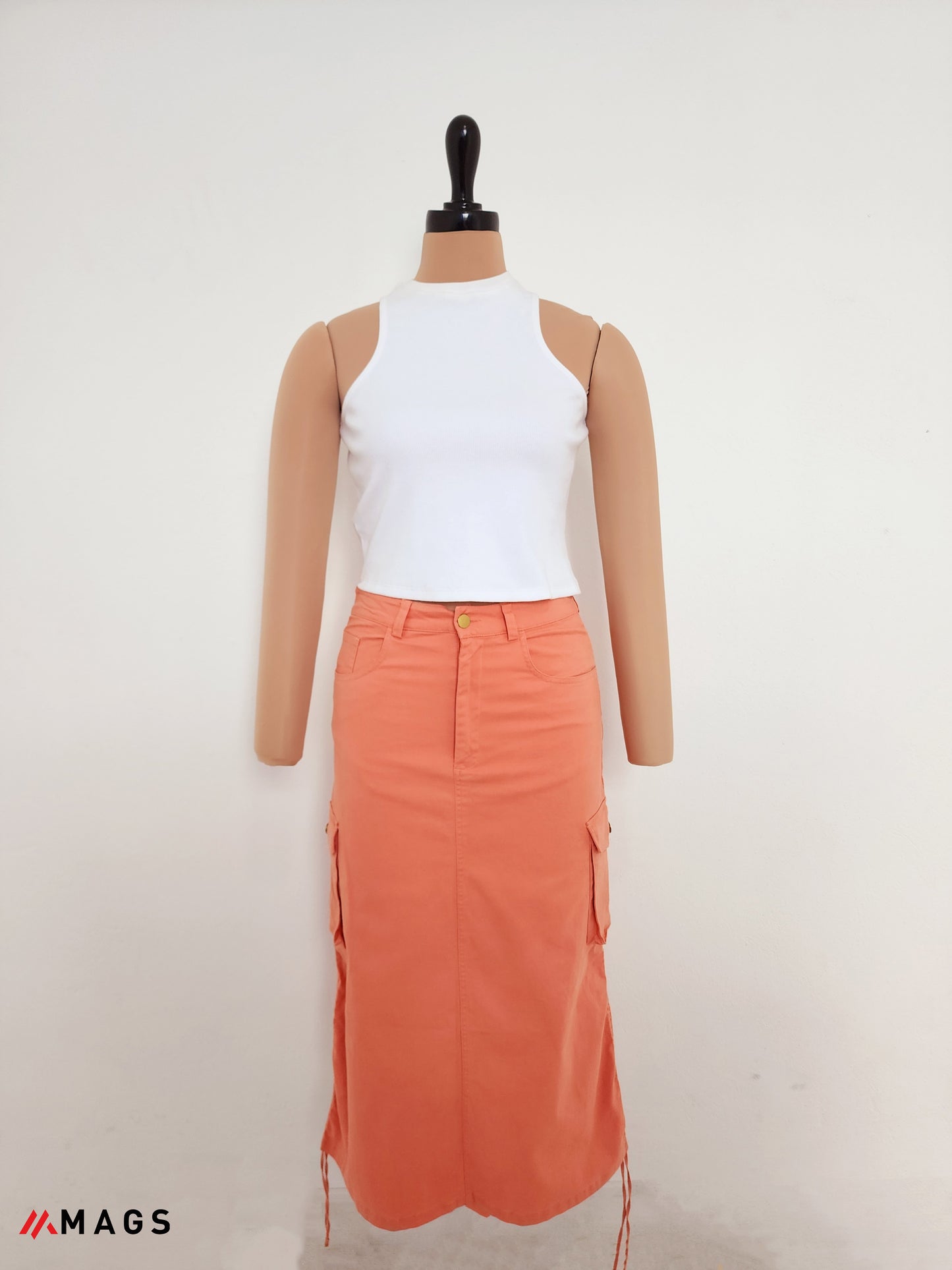 Peach Cargo Casual Skirt