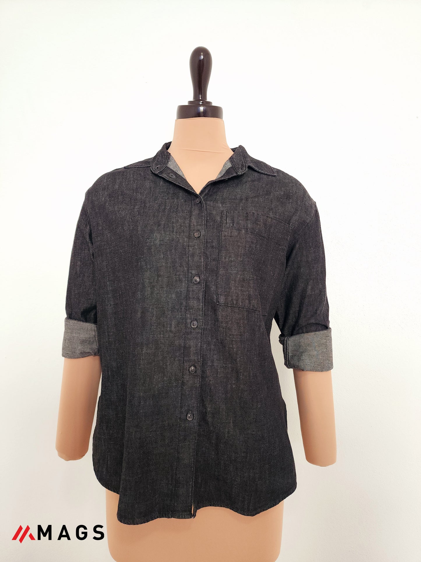 Timeless Long Sleeve Button Down Shirt - Black
