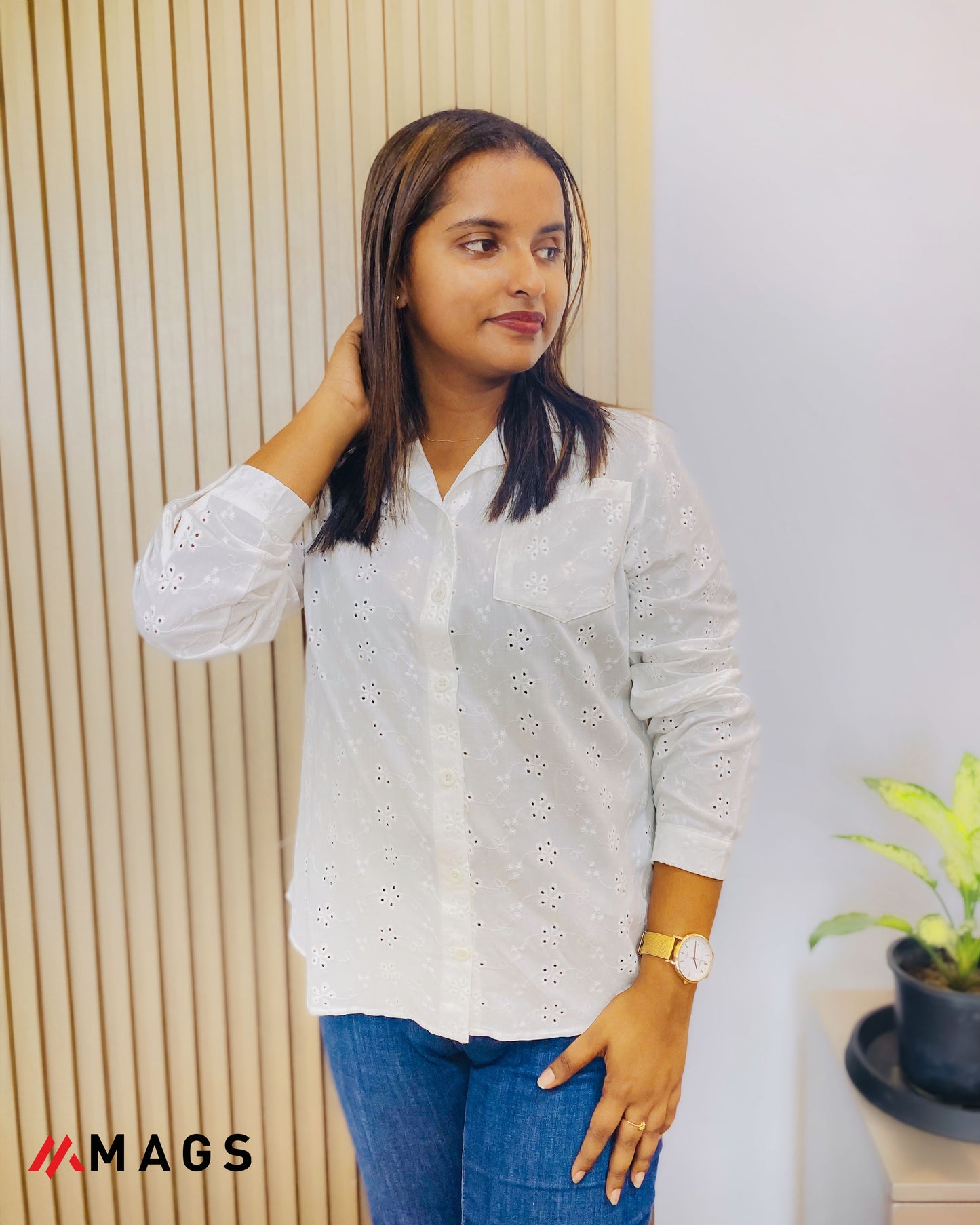 Pearl Petal Cutwork top