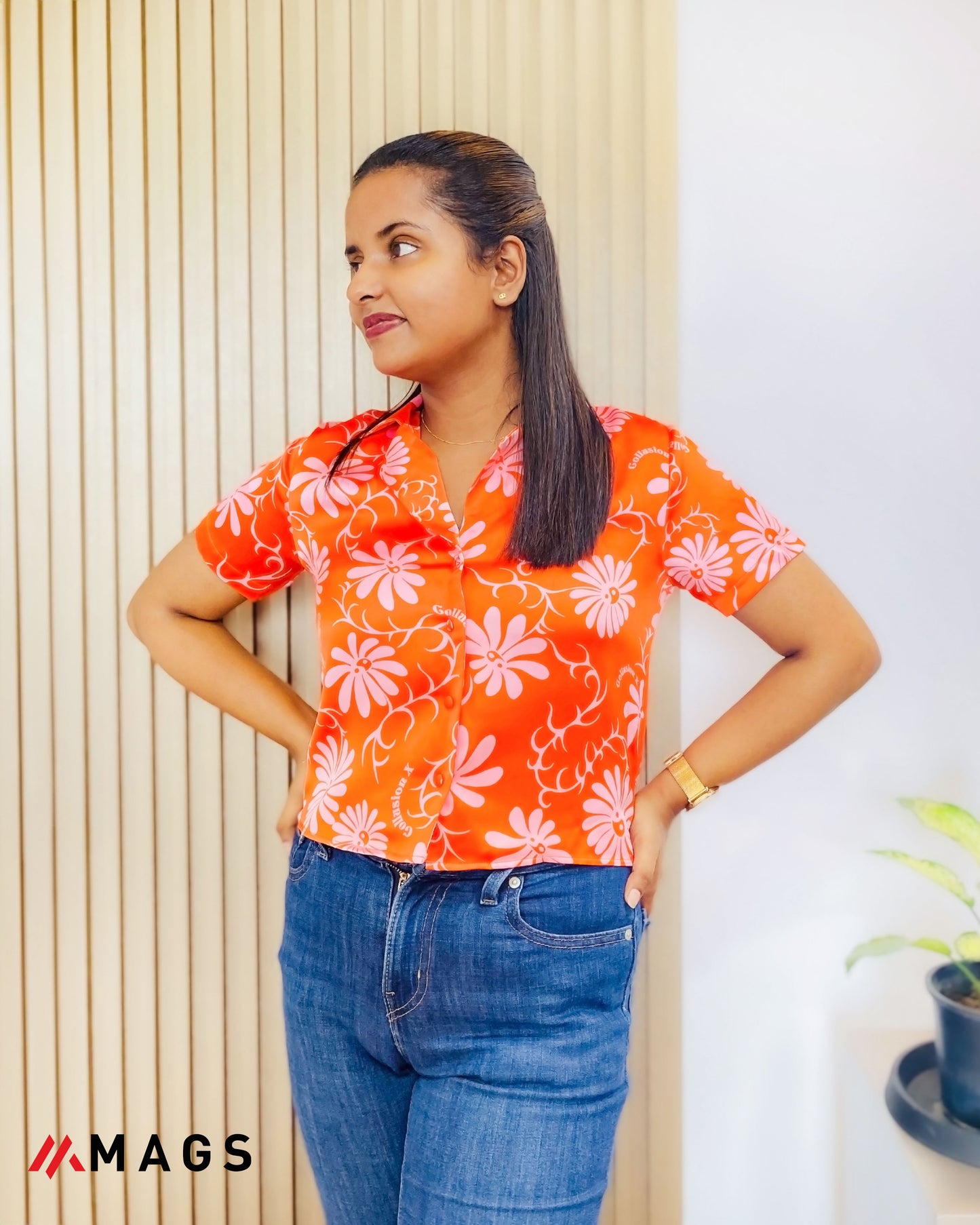 Red Romance Floral crop Top