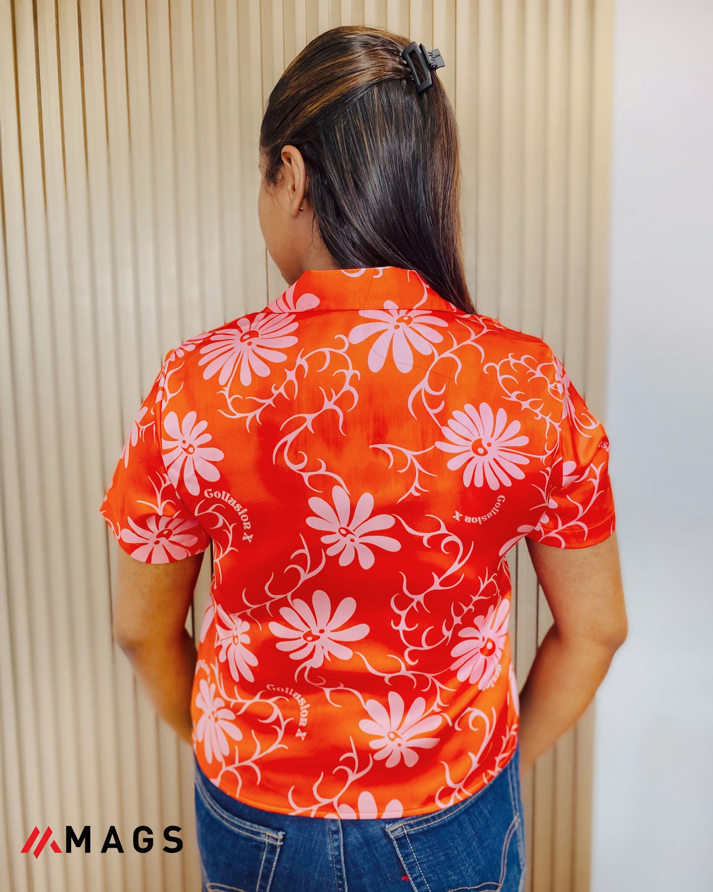 Red Romance Floral crop Top