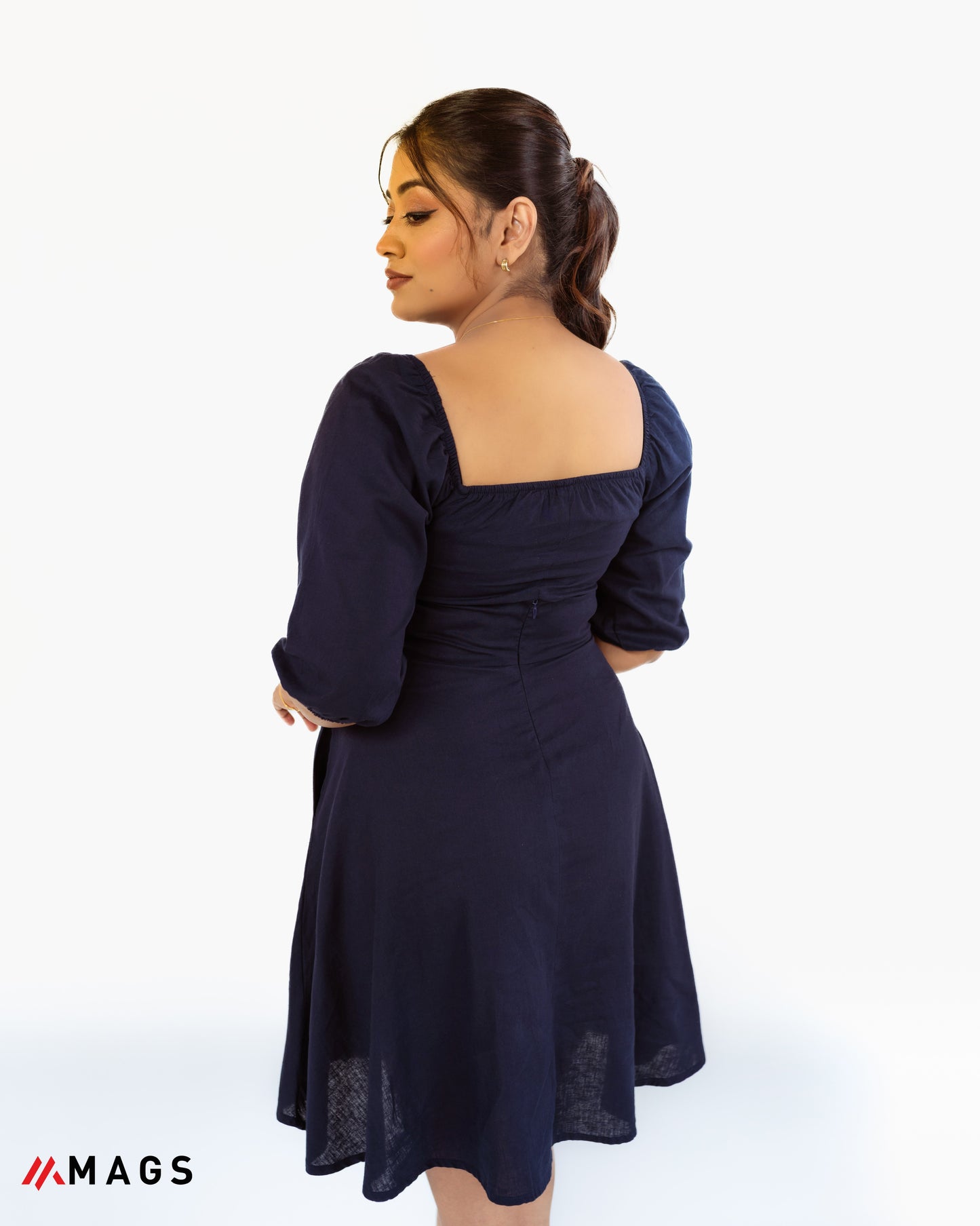 Vintage Flare puff Sleeve Mini Dress