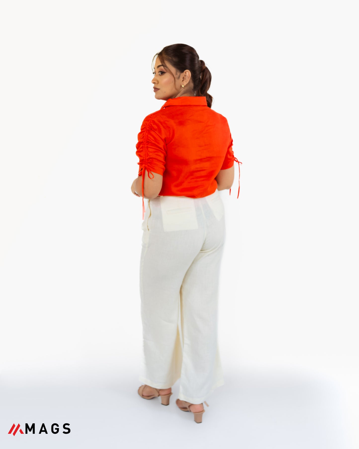 Citrus Muse Gather Sleeve Detail Shirt