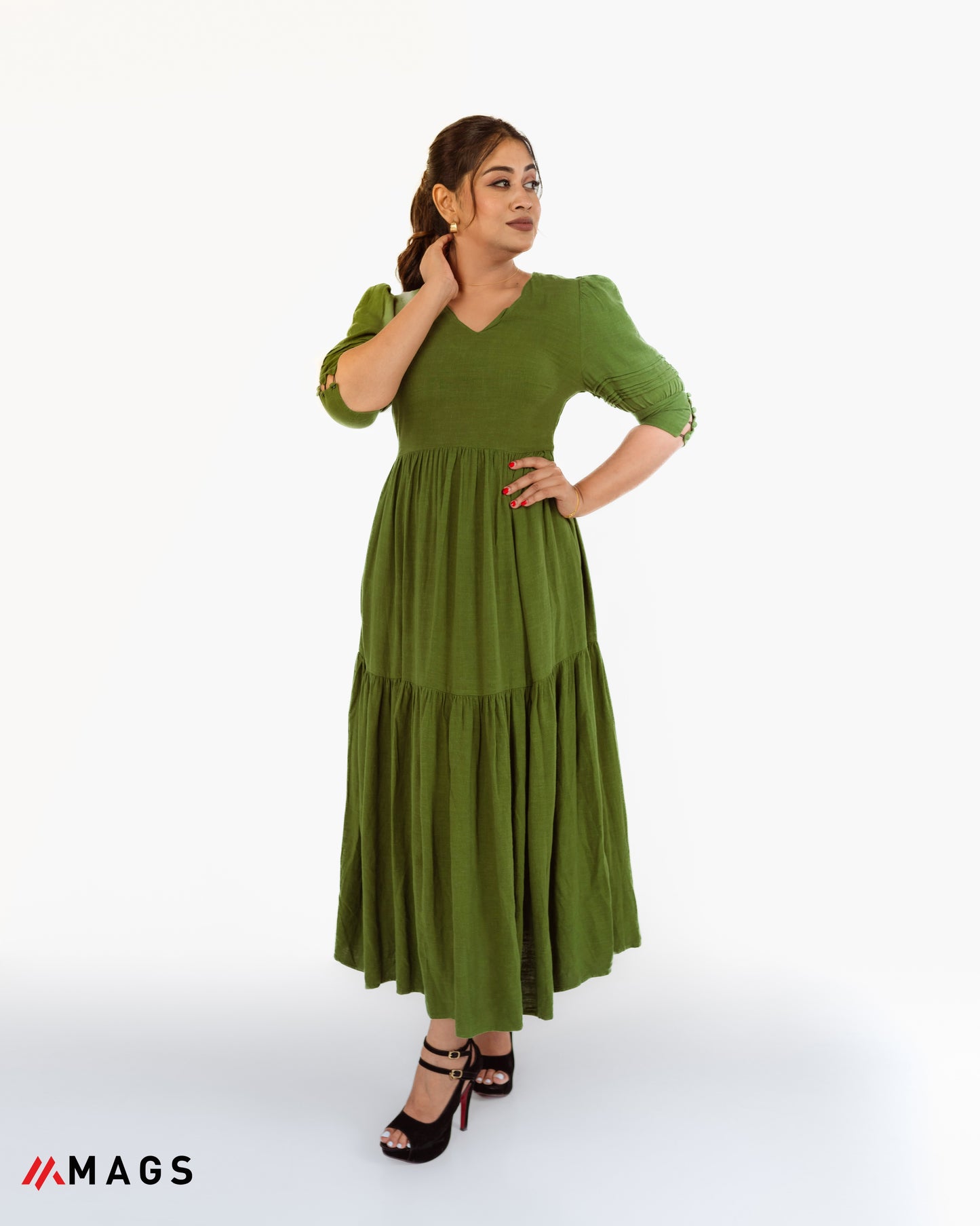 Emerald Dream Hand Detail Maxi Dress