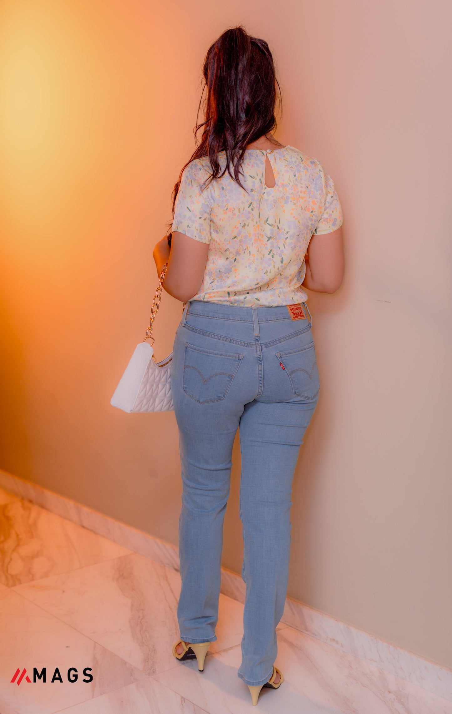 Satin Floral Printed Basic Top