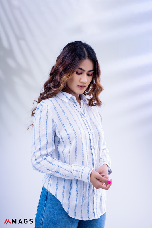 Relaxed Long Sleeve Front Button Shirt