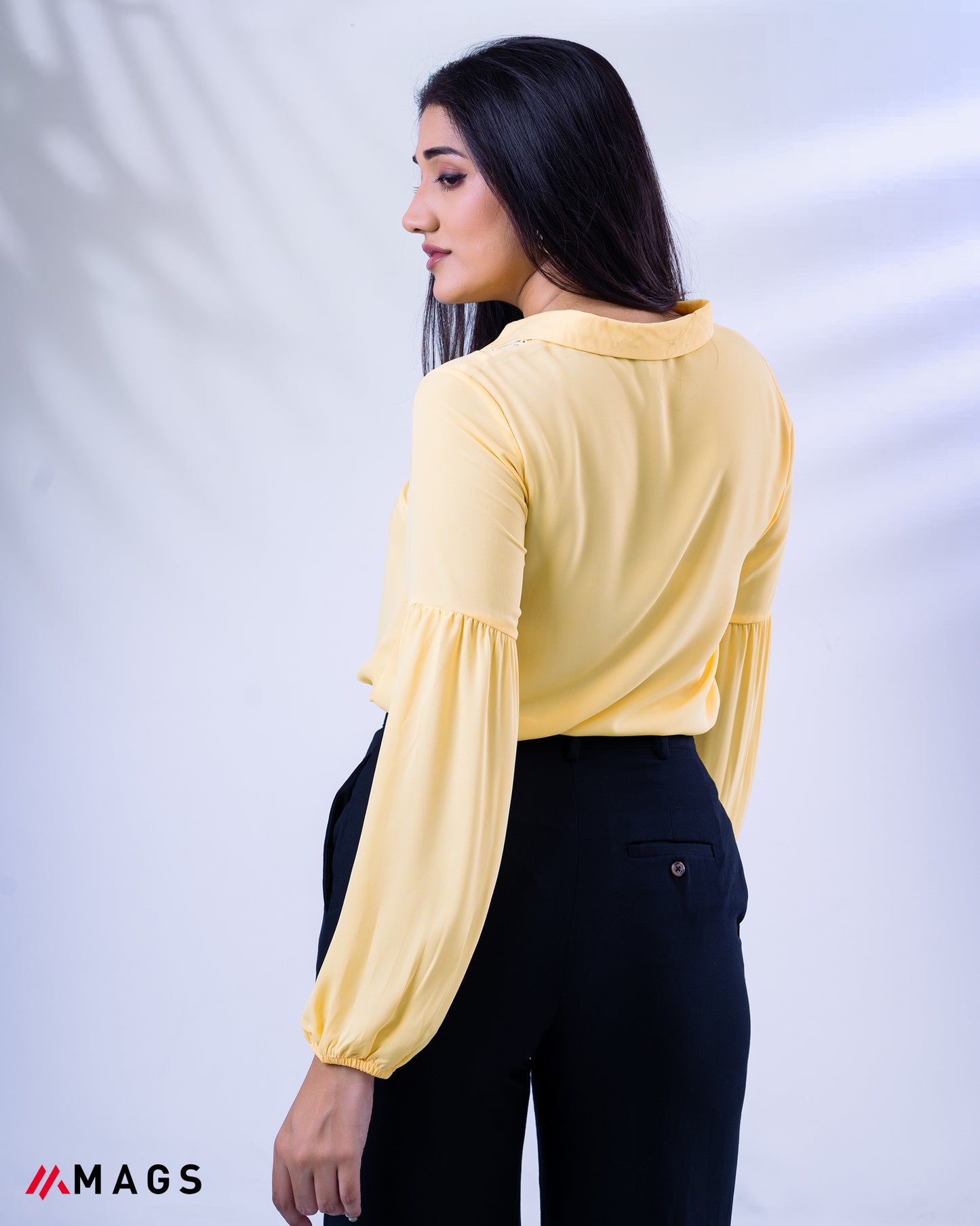 Yellow Embroidered Long Sleeve Top