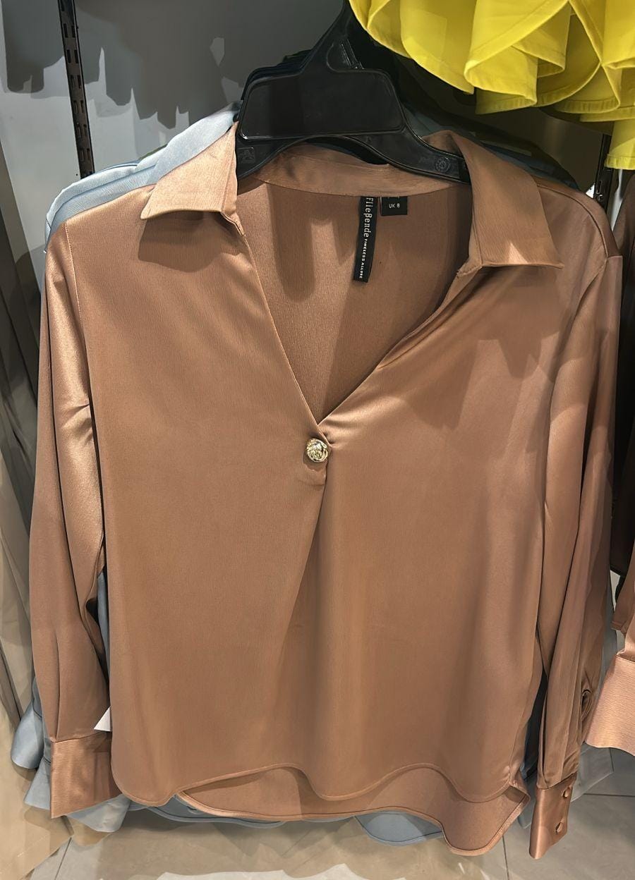 One Button Satin Top