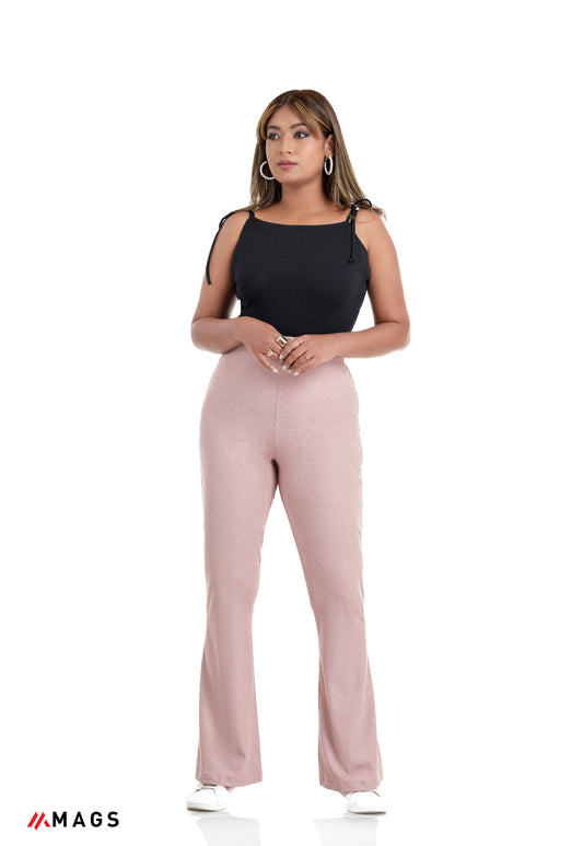 Cavern Pink High-Waisted Flare Pant