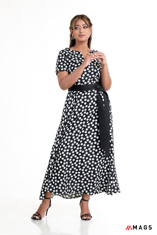 Polka Dot Short Sleeve Dress