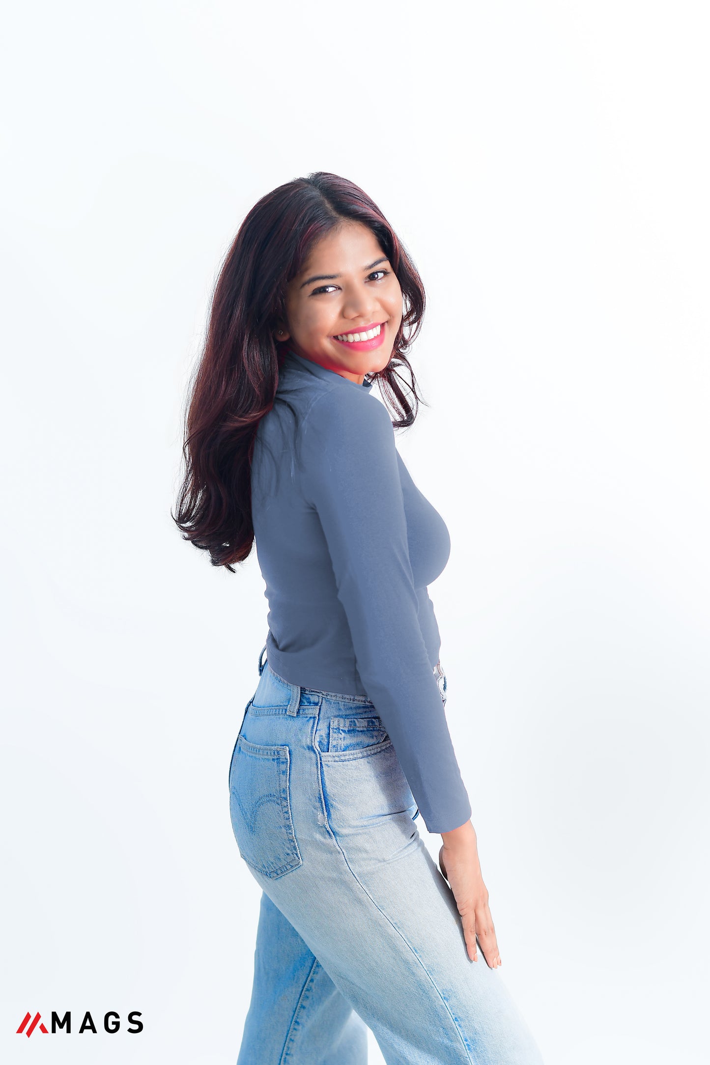 Dusk Elegance Long Sleeve Crop Top