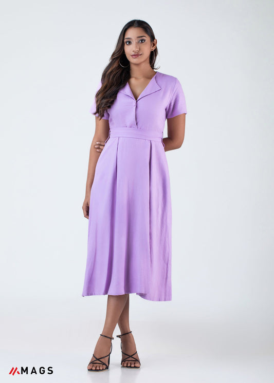 Purple Haze Linen Midi Dress
