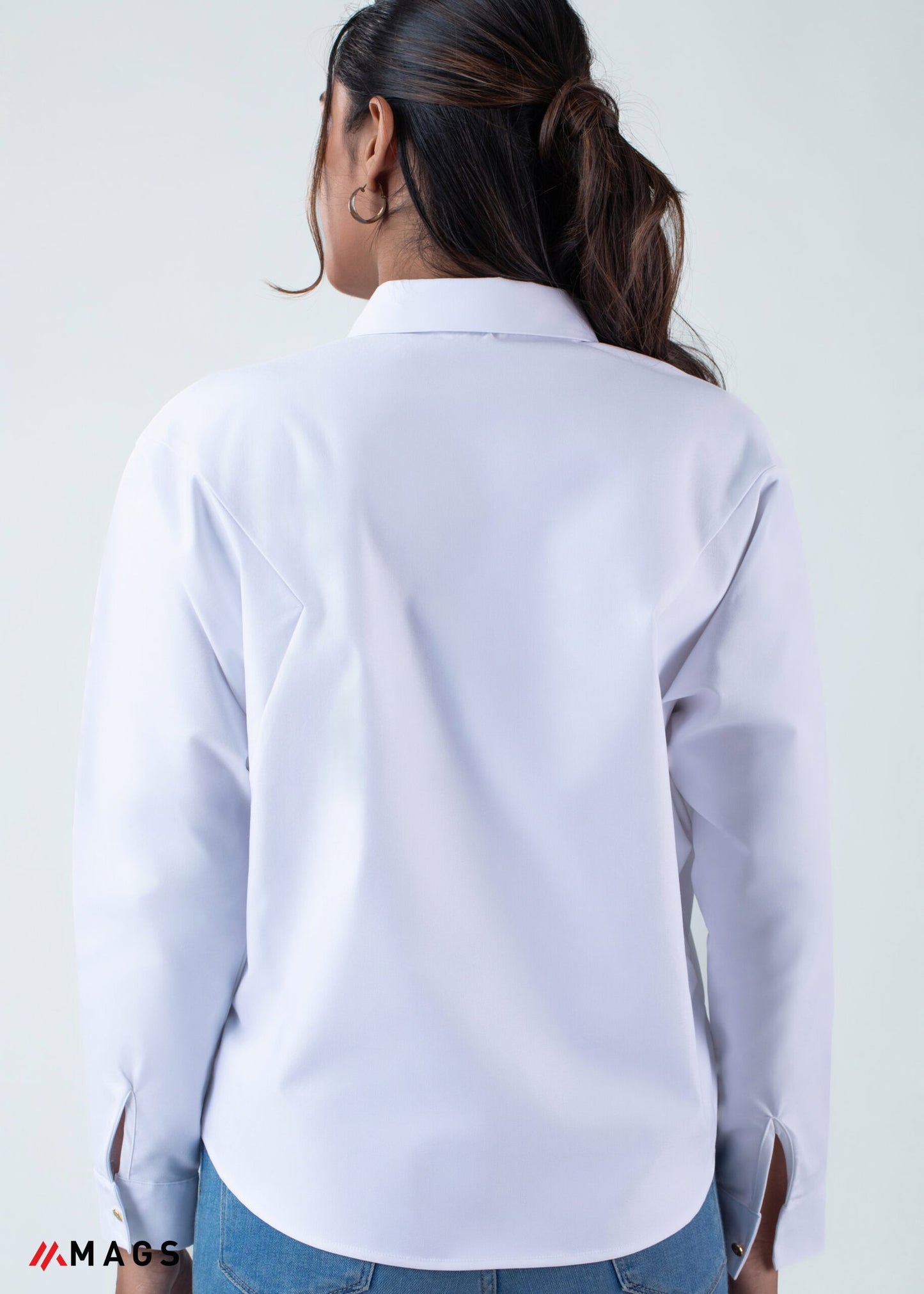 Pure Elegance Classic Collared Shirt Blouse