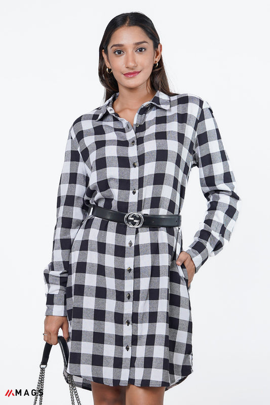 Checkered Elegance Dress