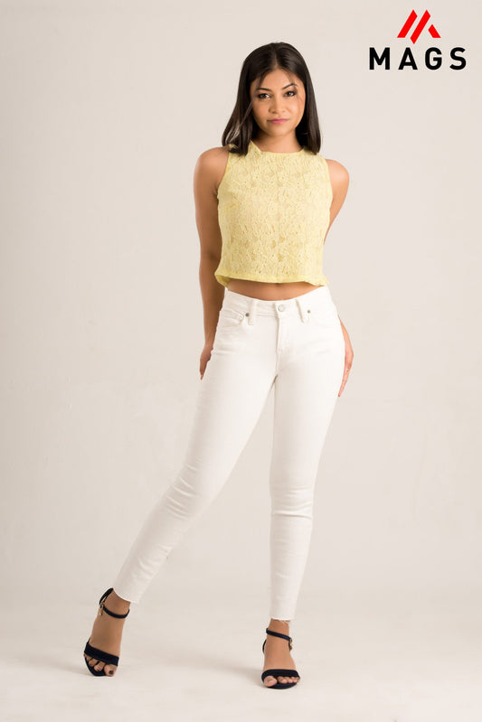 Lace Crop Top - Yellow