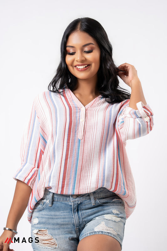 Breeze Stripe Oversize Top
