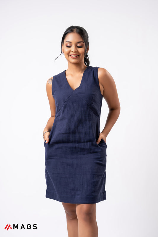 Navy Whisper Dress