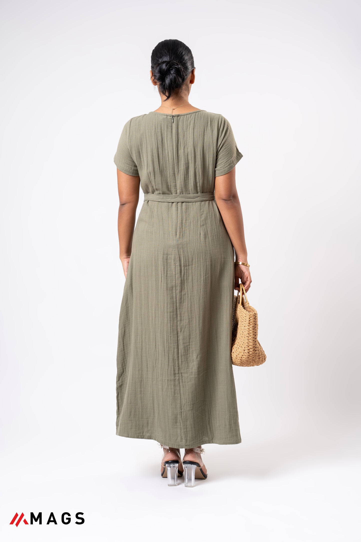Olive Drift A-Line Dress
