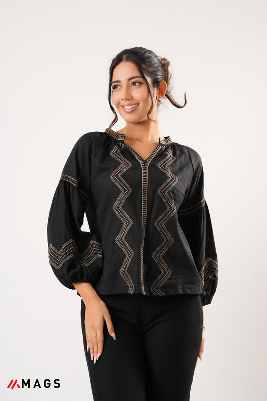 Boho Bloom Embroidered Top