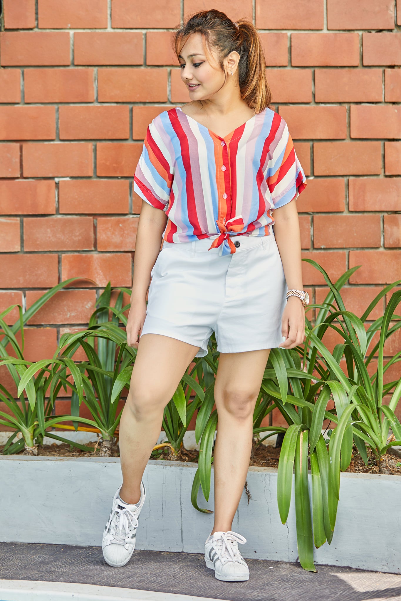 Ladies Multicolor Striped Top