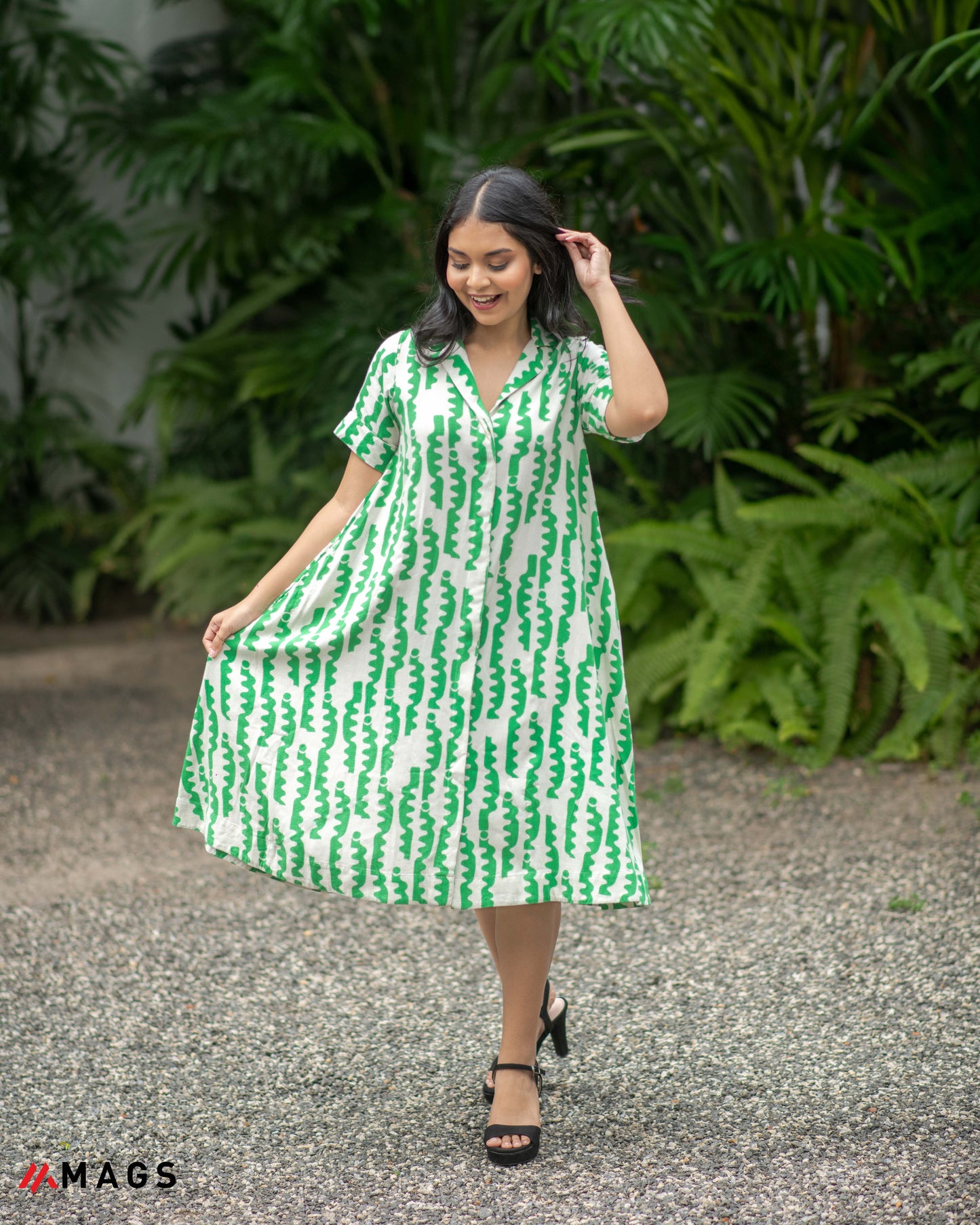 Garden Glow Linen Dress