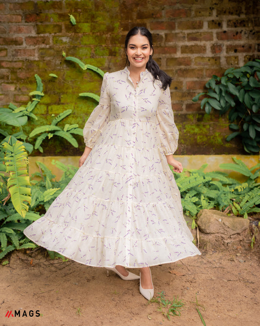 Botanical Bliss Flowy Long Dress