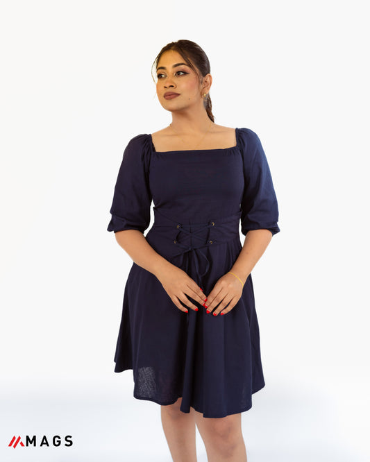 Vintage Flare puff Sleeve Mini Dress