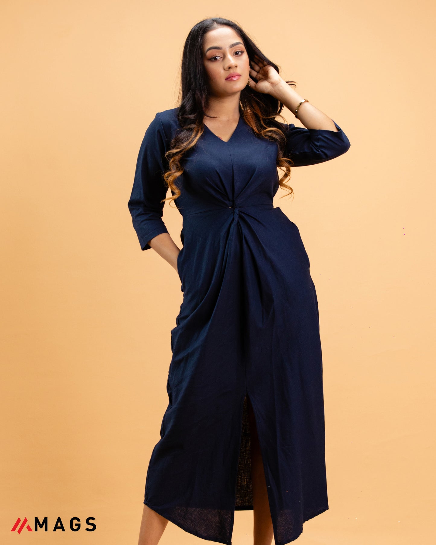 Midnight Front Slit Maxi Dress