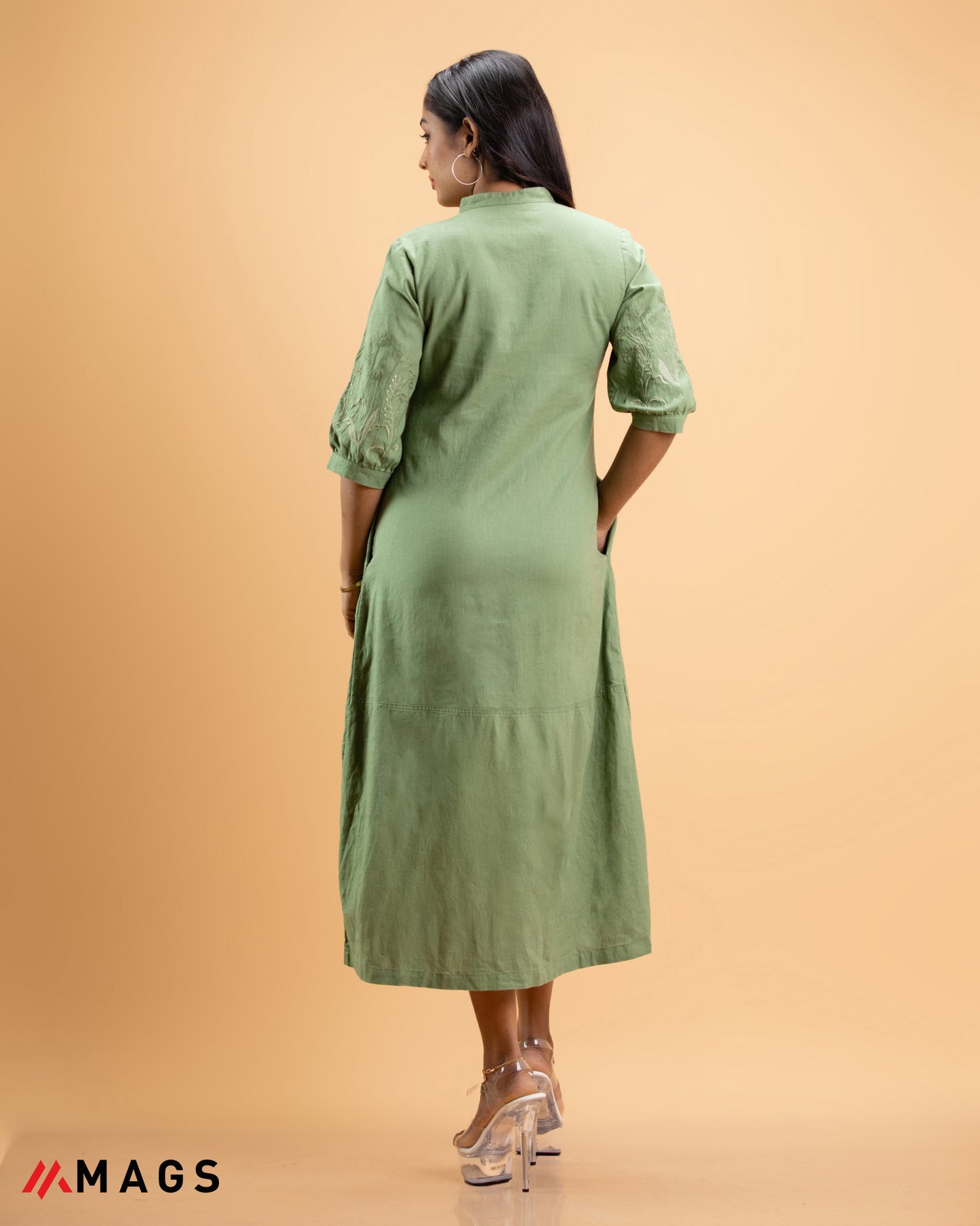 Tunic Mint Hand Detail Linen Dress