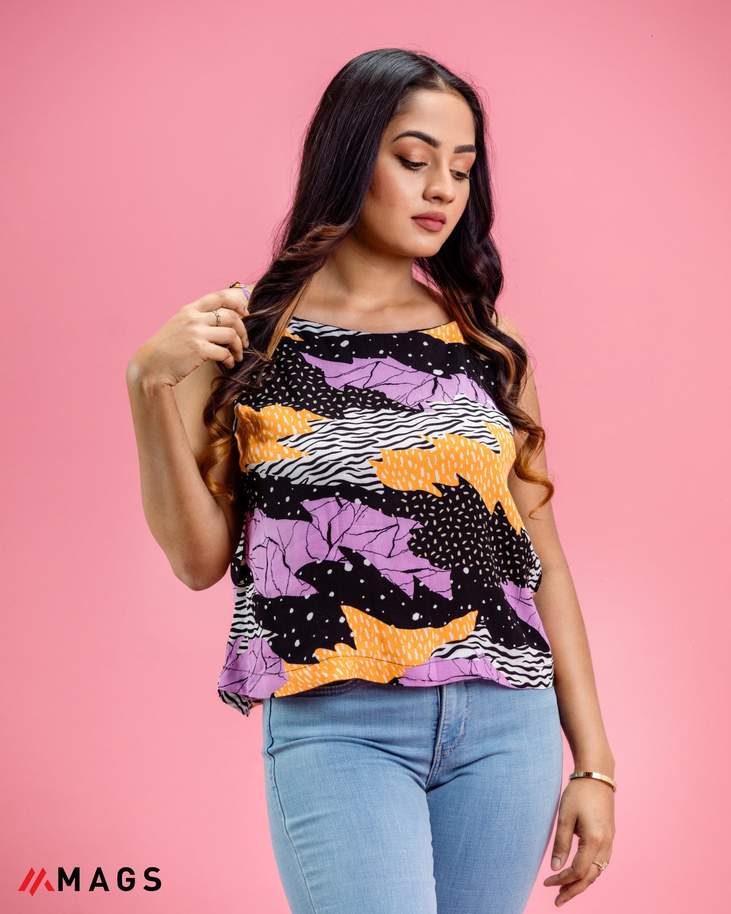 Silken Bloom Printed Top