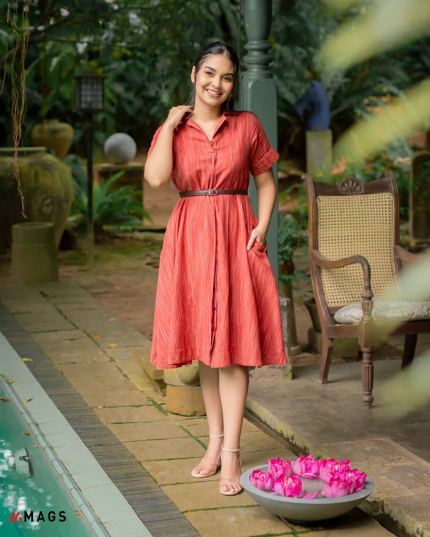 Cherry Charm Linen Dress