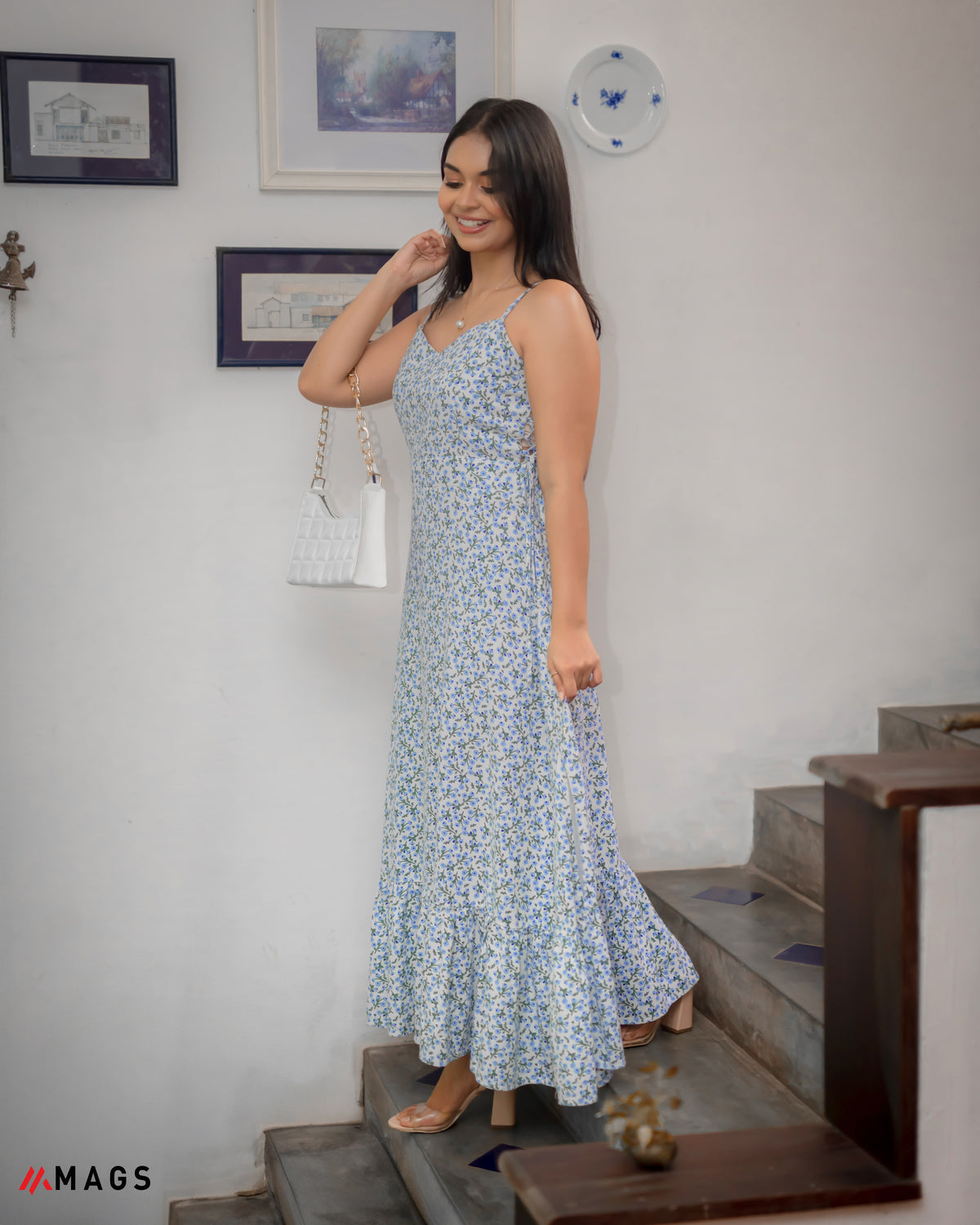 Petal Tie Sleeveless Side Knot Dress