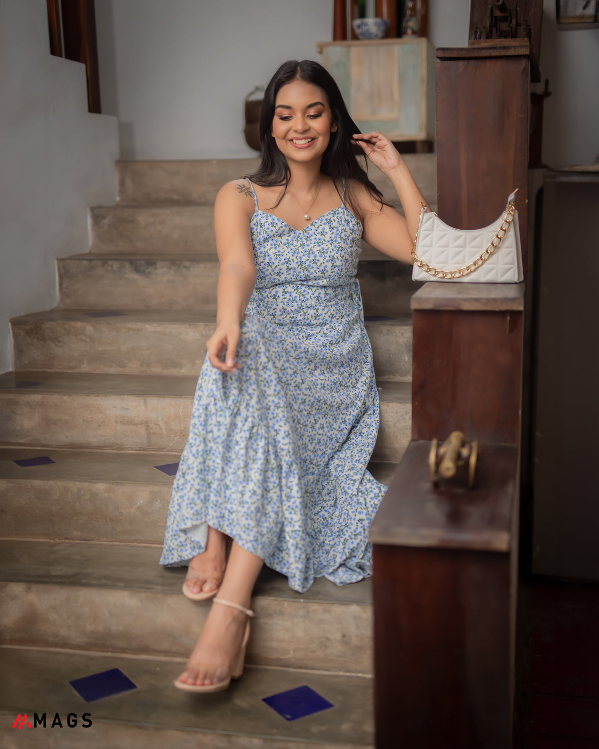 Petal Tie Sleeveless Side Knot Dress