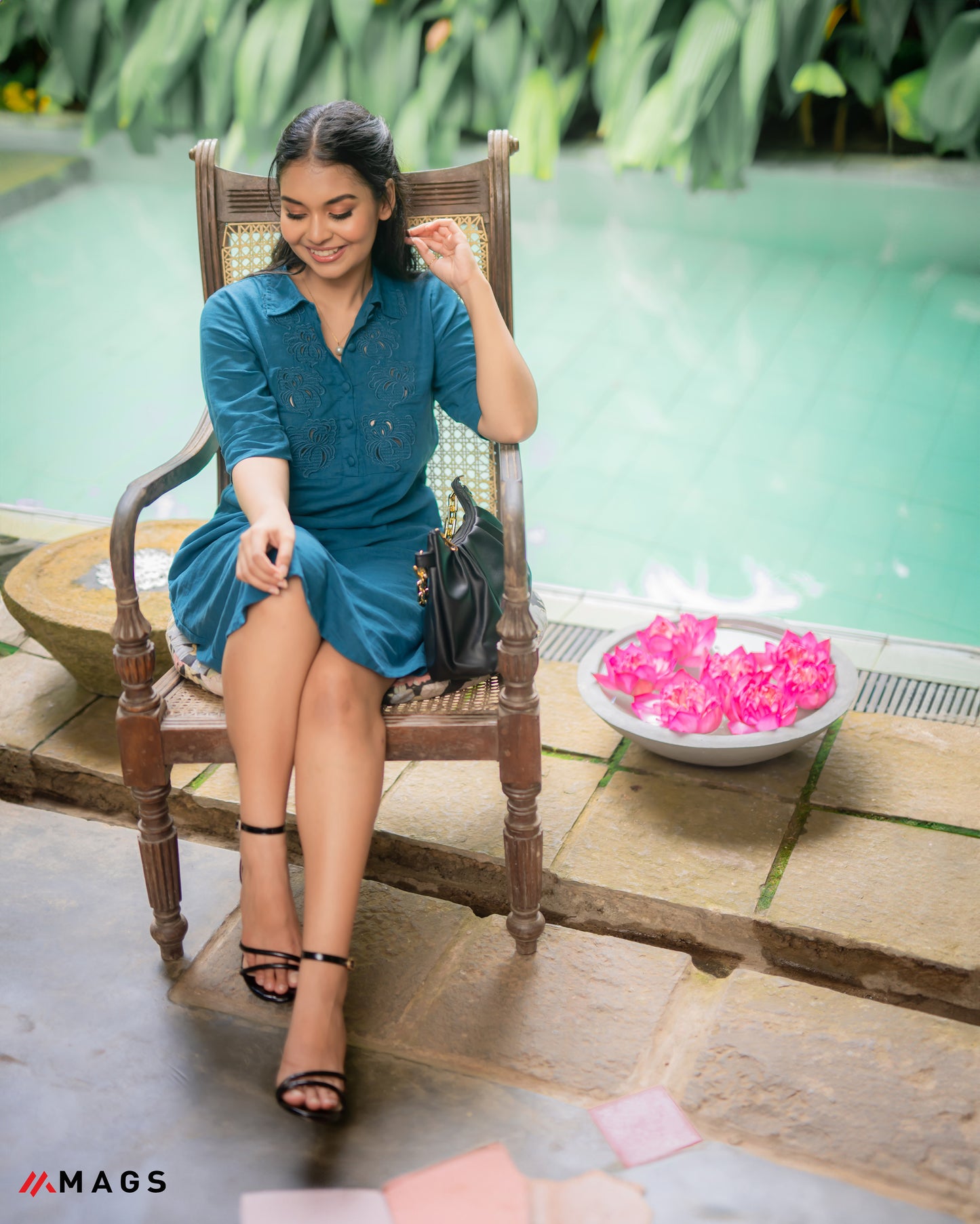 Sunlit Blooms Embroidered Dress