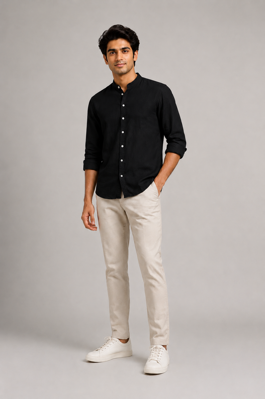 Midnight Weave Linen Shirt