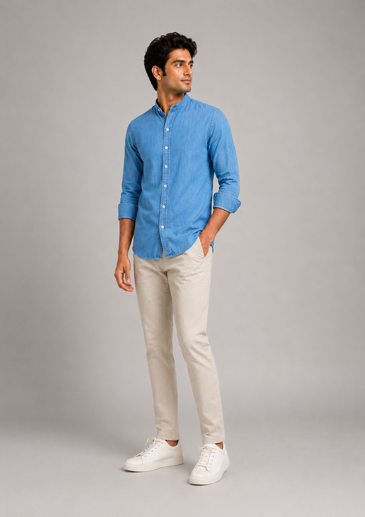 Salt Sky Chambray Long-Sleeve Shirt