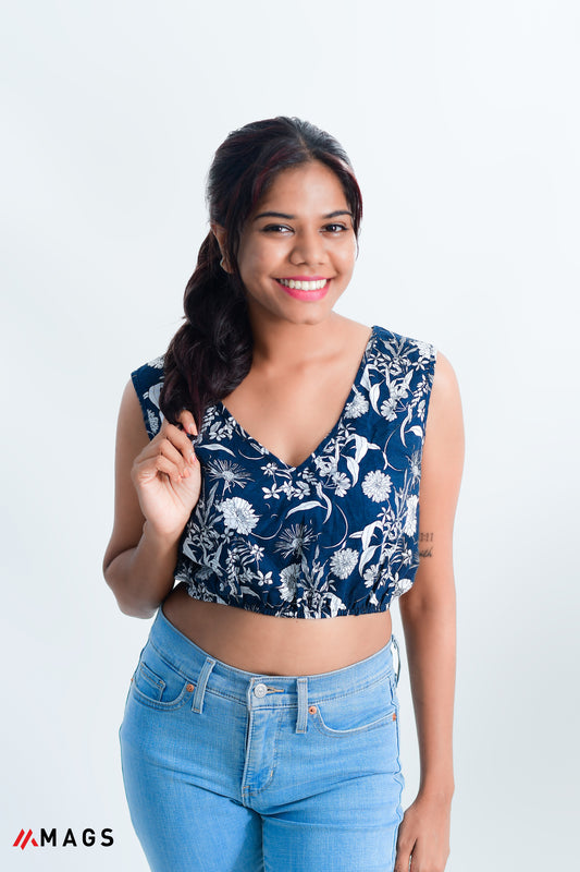 Tendenza Sleeveless Linen Crop Top