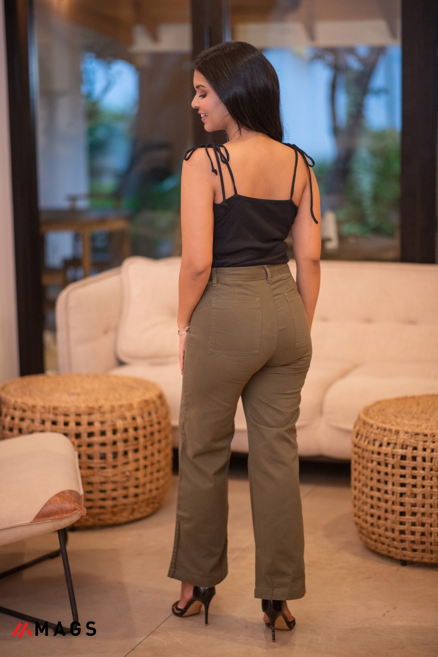 Olive Green Wide Leg Pants