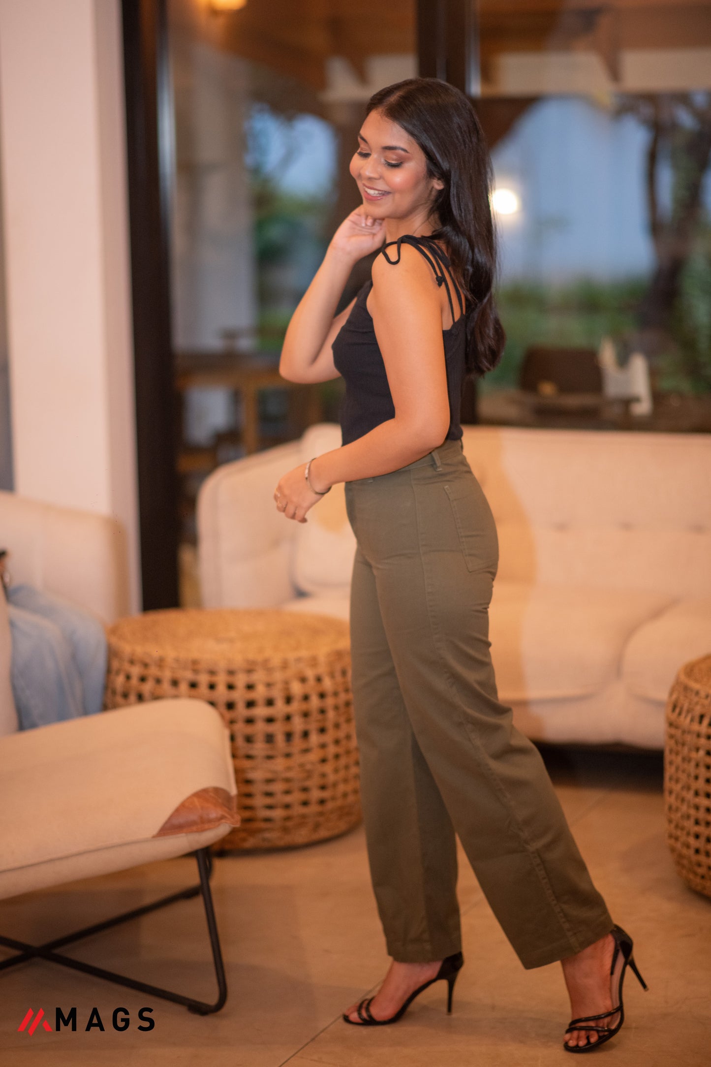 Olive Green Wide Leg Pants