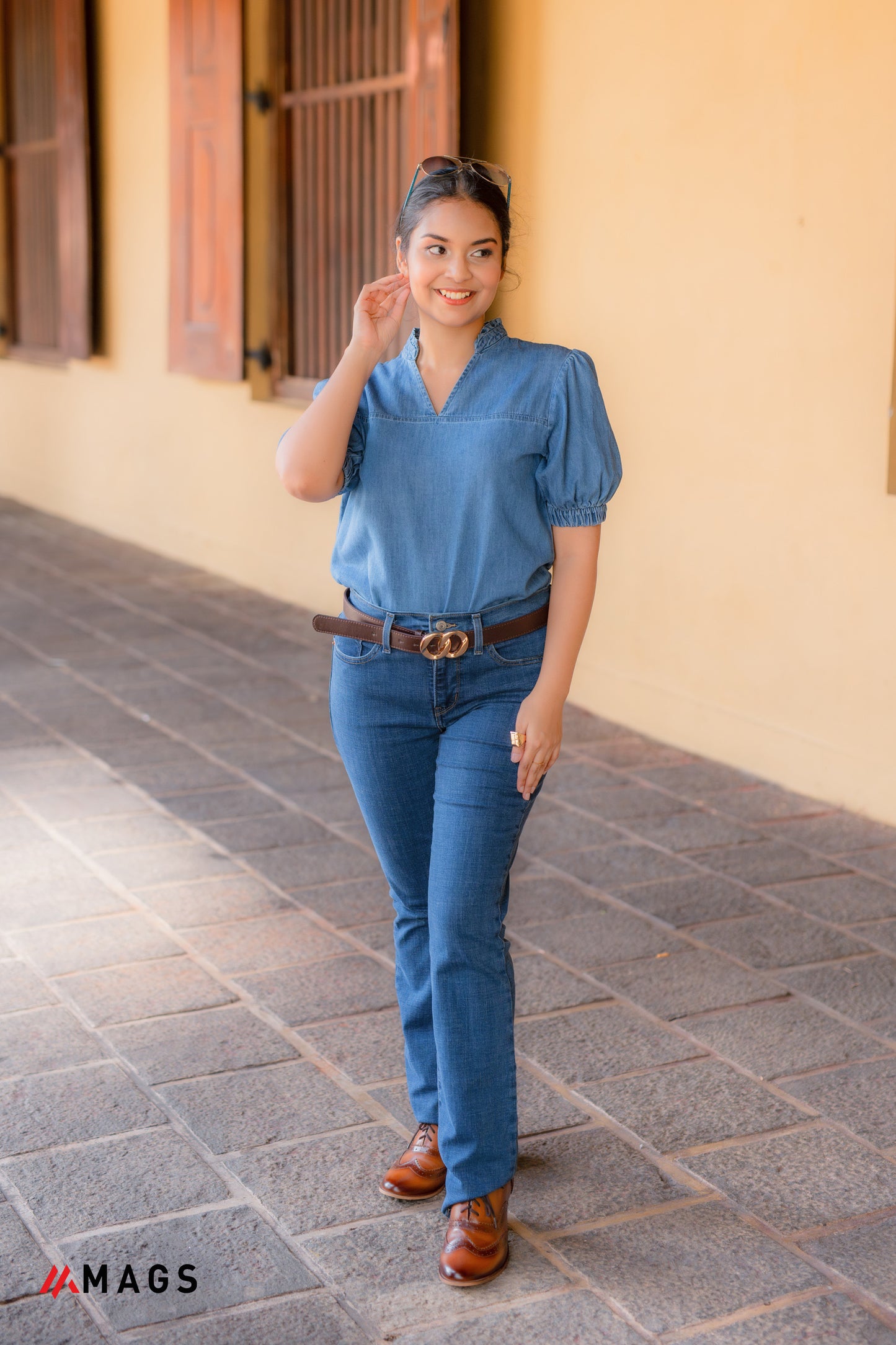 Endless Blue V Neck Top