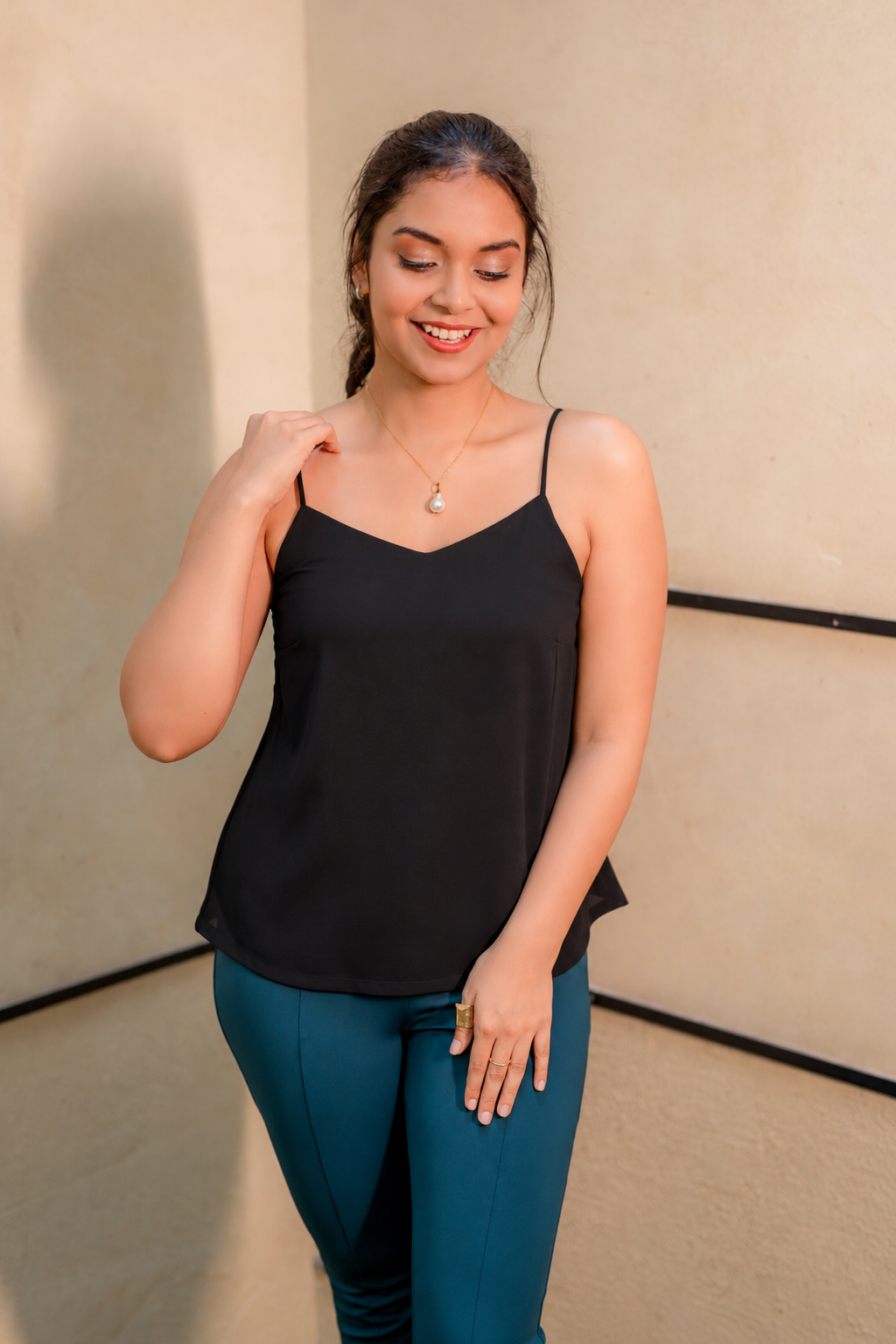 Noir Luxe Sleeveless Top