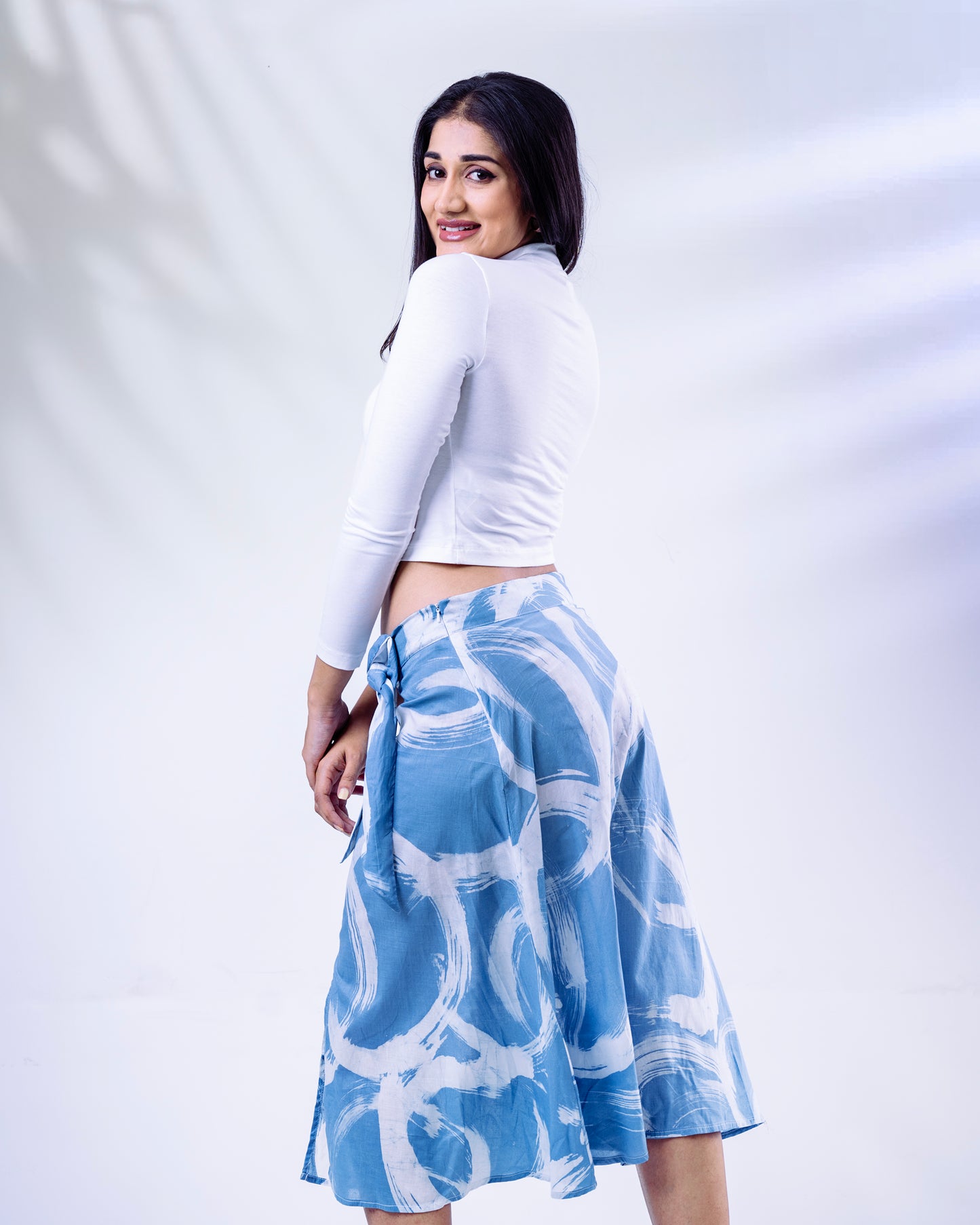 Sapphire Flow Batik Skirt - Blue