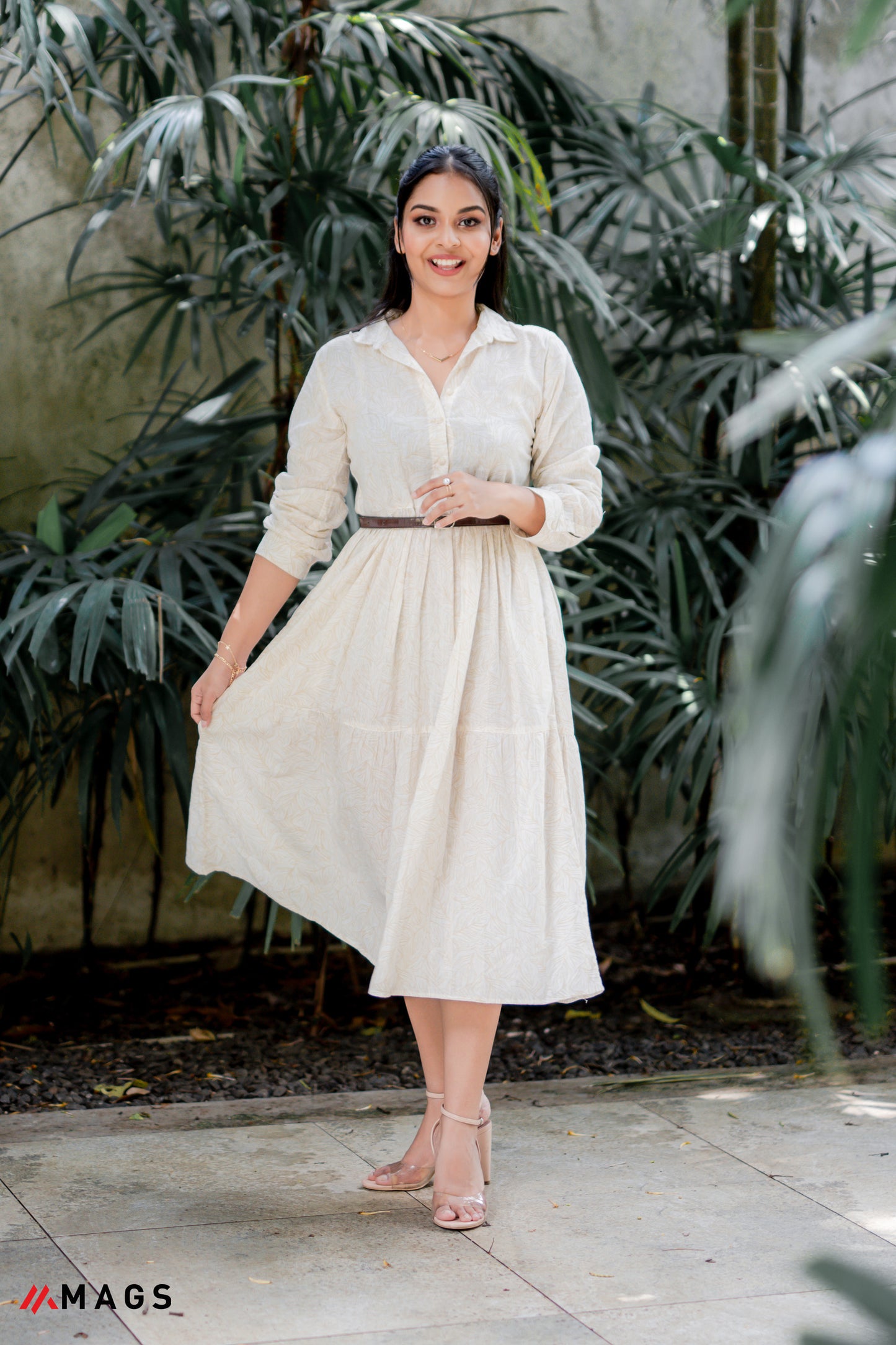 Vintage Long Sleeve Midi Dress